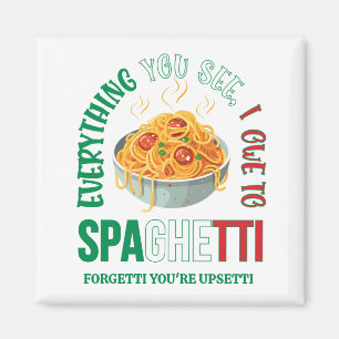 Pasta ALLT DU SER ÄR JAG TILL SPAGHETTI Humor Magnet
