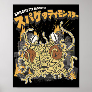 Pasta älskare Spaghetti monster anime Poster