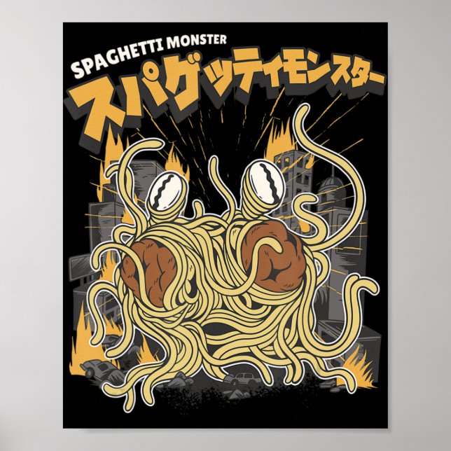 Pasta älskare Spaghetti monster anime Poster (Framsidan)