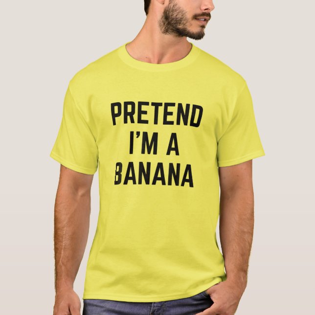 Påstå att jag är en Banana Costume Halloween Lazy  T Shirt (Framsida)