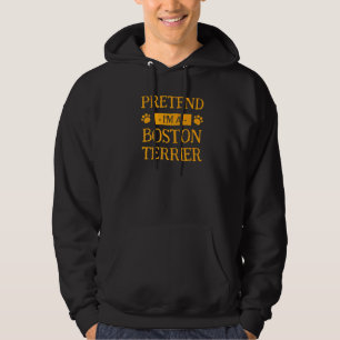 Påstå att jag är en Boston Terrier Hund Halloween Hoodie