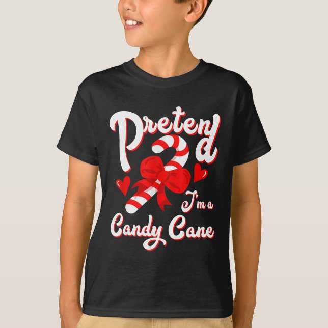 Påstå att jag är en Candy Candy cane Crew Santa Ch T Shirt (Framsida)