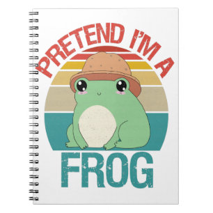 Påstå att jag är en Frog Funny Kawaii Sunset Vinta Anteckningsbok