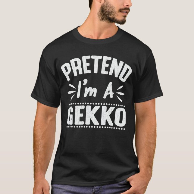Påstå att jag är en Gekko Easy Lazy Halloween Cost T Shirt (Framsida)