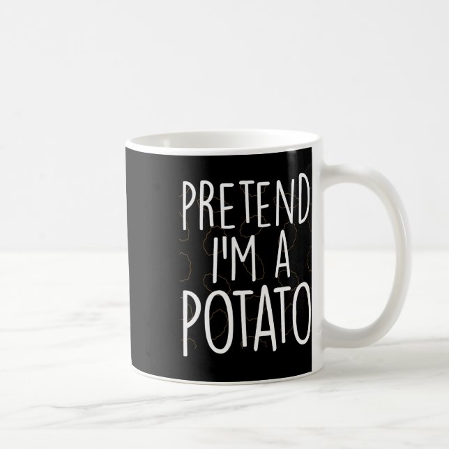Påstå att jag är en potato Funny Lazy Halloween Co Kaffemugg (Höger)