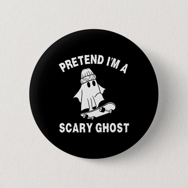 Påstå att jag är en Scary Ghost Halloween Costume  Knapp (Framsida)