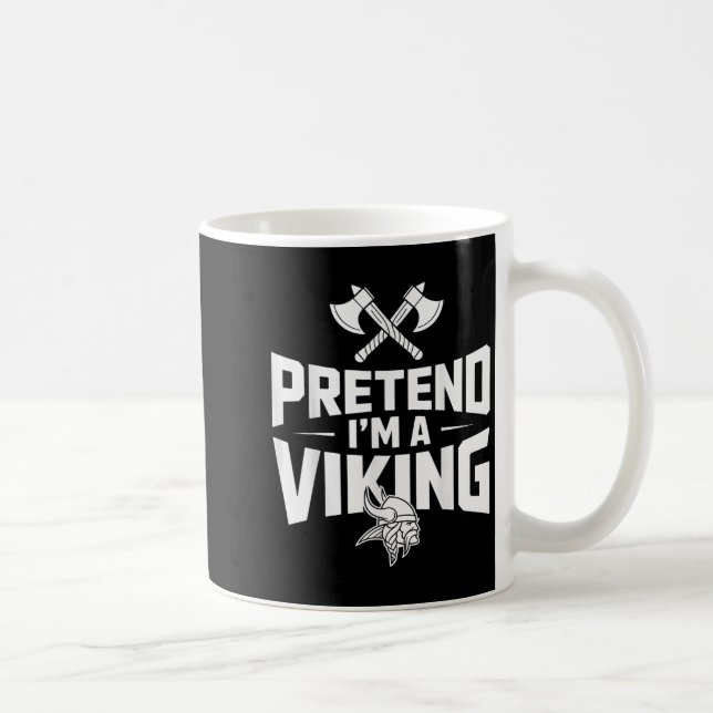 Påstå att jag är en Viking Halloween Costume Kaffemugg (Höger)
