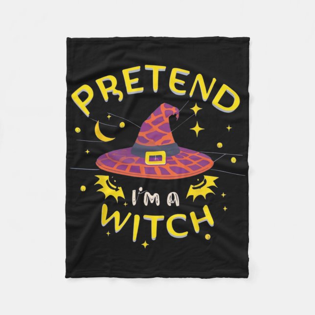 Påstå att jag är en Witch Ghost Halloween Costume Fleecefilt (Framsidan)