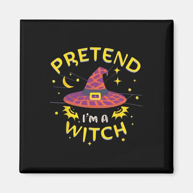 Påstå att jag är en Witch Ghost Halloween Costume Magnet (Framsidan)