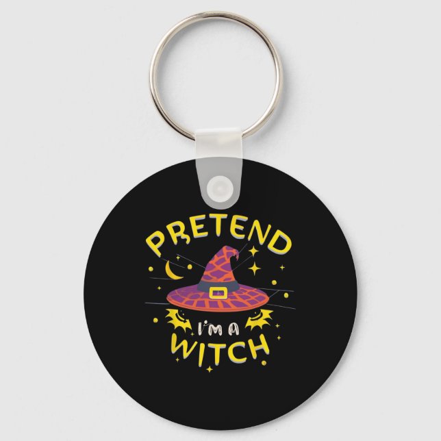 Påstå att jag är en Witch Ghost Halloween Costume Nyckelring (Framsida)