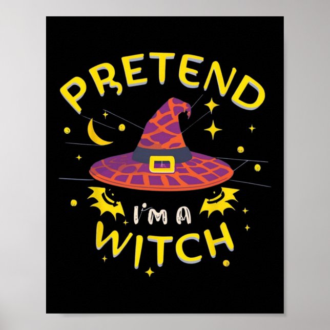 Påstå att jag är en Witch Ghost Halloween Costume Poster (Framsidan)
