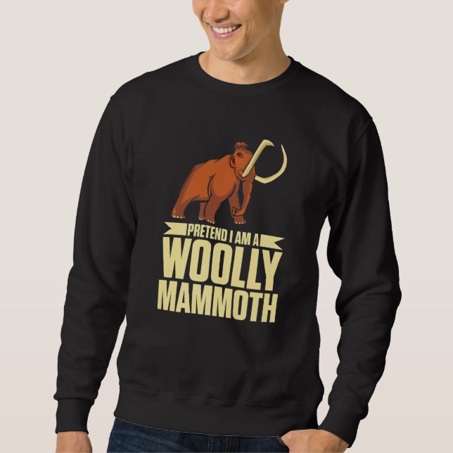 Påstå att jag är en Wooly Mammoth Prehistorisk Äls Lång Ärmad Tröja (Framsida)
