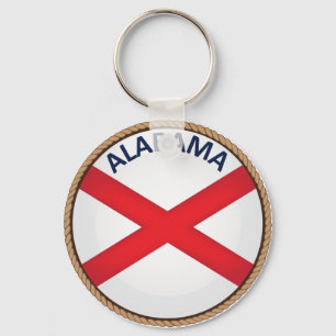 Påstå av den Alabama flagga förseglar Keychain Nyckelring