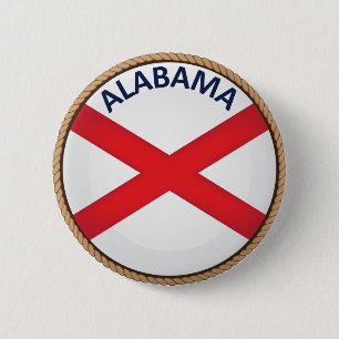 Påstå av den Alabama flagga förseglar knäppas Knapp