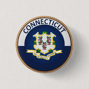 Påstå av den Connecticut flagga förseglar knäp Knapp