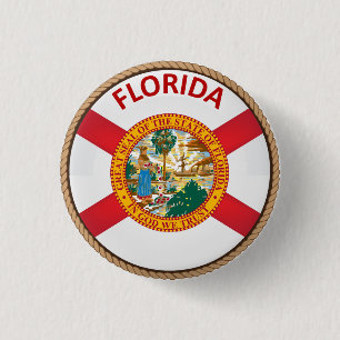 Påstå av den Florida flagga förseglar knäppas Knapp