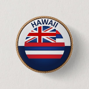 Påstå av den Hawaii flagga förseglar knäppas Knapp