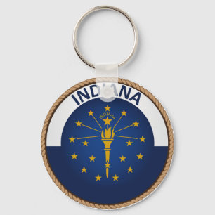 Påstå av den Indiana flagga förseglar Nyckelring