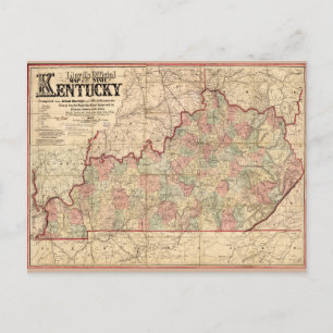 Påstå av den Kentucky kartan av James Lloyd (1862) Vykort