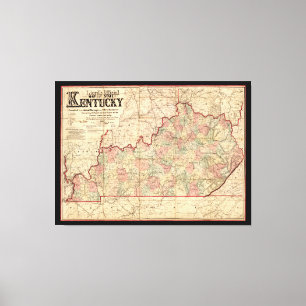 Påstå av den Kentucky kartan av James Lloyd (186 Canvastryck