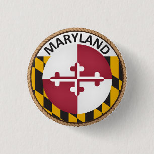 Påstå av den maryland flagga förseglar knäppas knapp