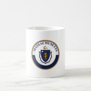 Påstå av den Massachusetts flagga förseglar Kaffemugg
