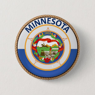 Påstå av den Minnesota flagga förseglar knäppa Knapp