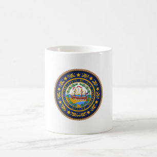 Påstå av den New Hampshire flagga förseglar Kaffemugg