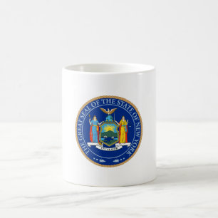 Påstå av den New York flagga förseglar Kaffemugg