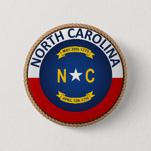 Påstå av den North Carolina flagga förseglar Knapp