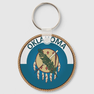 Påstå av den Oklahoma flagga förseglar Nyckelring