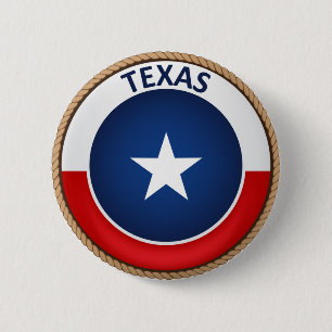 Påstå av den Texas flagga förseglar knäppas Knapp