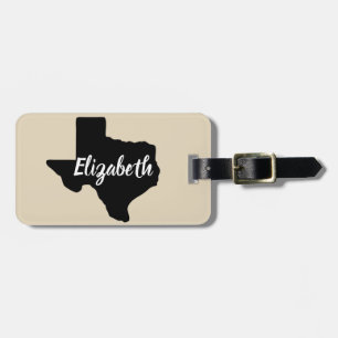 Påstå av den Texas silhouetten & skriva namn Bagagebricka