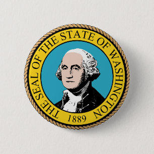 Påstå av den Washington flagga förseglar knäpp Knapp