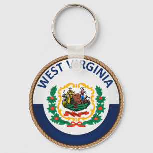 Påstå av den West Virginia flagga förseglar Nyckelring