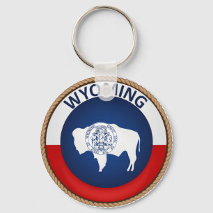Påstå av den Wyoming flagga förseglar Nyckelring