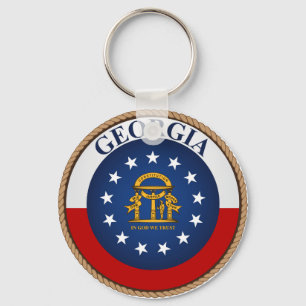 Påstå av Georgia som flagga förseglar Keychain Nyckelring
