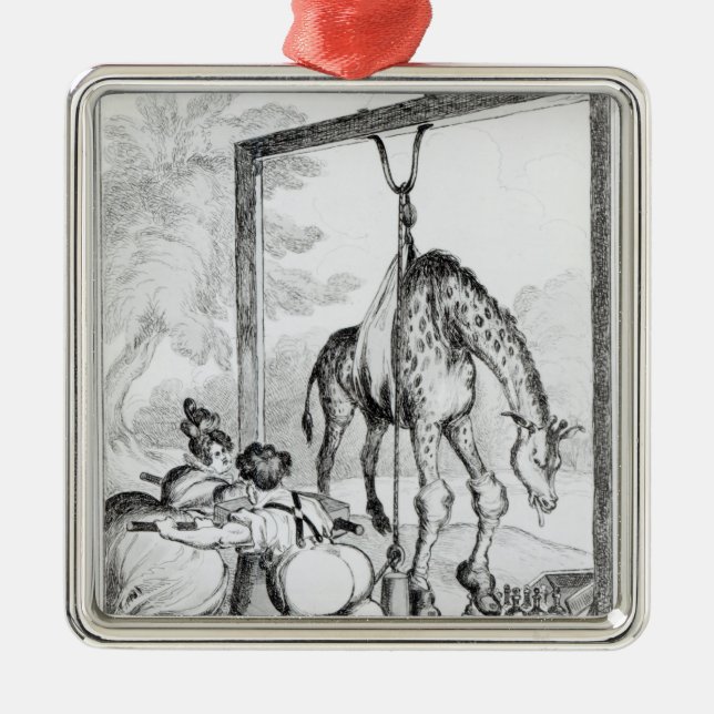 Påstå av giraffet, 1829 julgransprydnad metall (Framsidan)