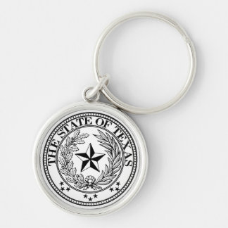Påstå av högvärdig Texas Keychain vit Rund Silverfärgad Nyckelring
