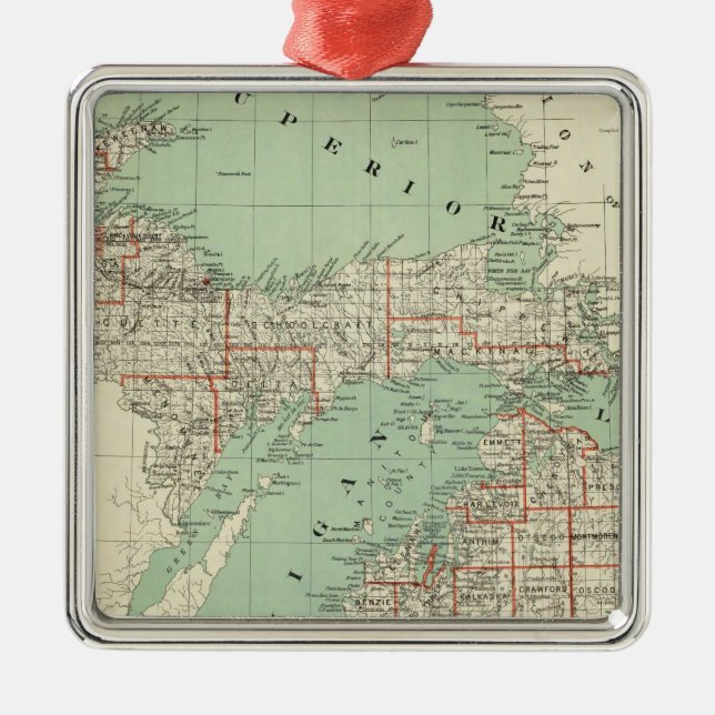 Påstå av Michigan Julgransprydnad Metall (Framsidan)