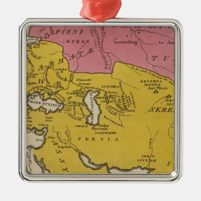 Påstå av nationer på den kristna aeraen julgransprydnad metall (Framsidan)