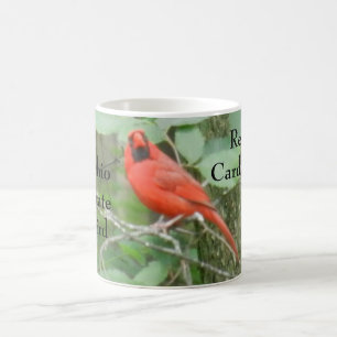 PÅSTÅ AV RÖD KARDINAL FÖR DEN OHIO FÅGELN MAGISK MUGG