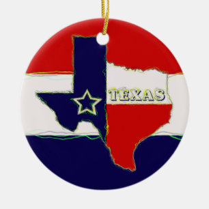 PÅSTÅ AV TEXAS JULGRANSPRYDNAD KERAMIK