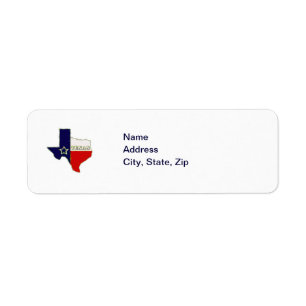 PÅSTÅ AV TEXAS RETURADRESS ETIKETT