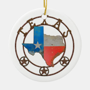 Påstå av Texas Wrought järn Julgransprydnad Keramik