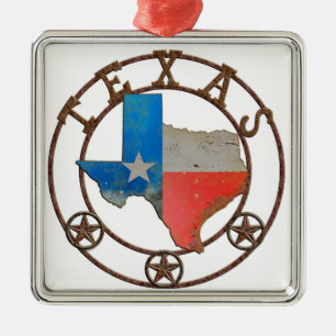 Påstå av Texas Wrought järn Julgransprydnad Metall