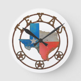 Påstå av Texas Wrought järn Rund Klocka