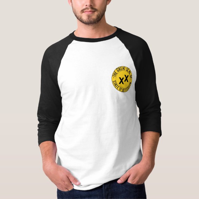 Påstå av utslagsplats för Jefferson emblembaseball Tee Shirt (Framsida)
