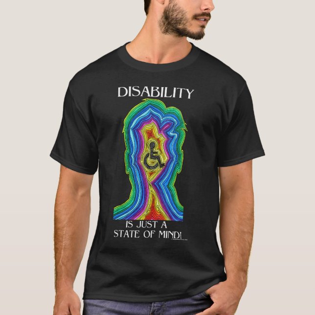Påstå av varar besvärad (mörk) t-shirt (Framsida)