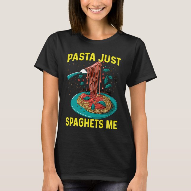 Pasta bara Spaghets mig  Spaghetti  Kostym Pasta T Shirt (Framsida)